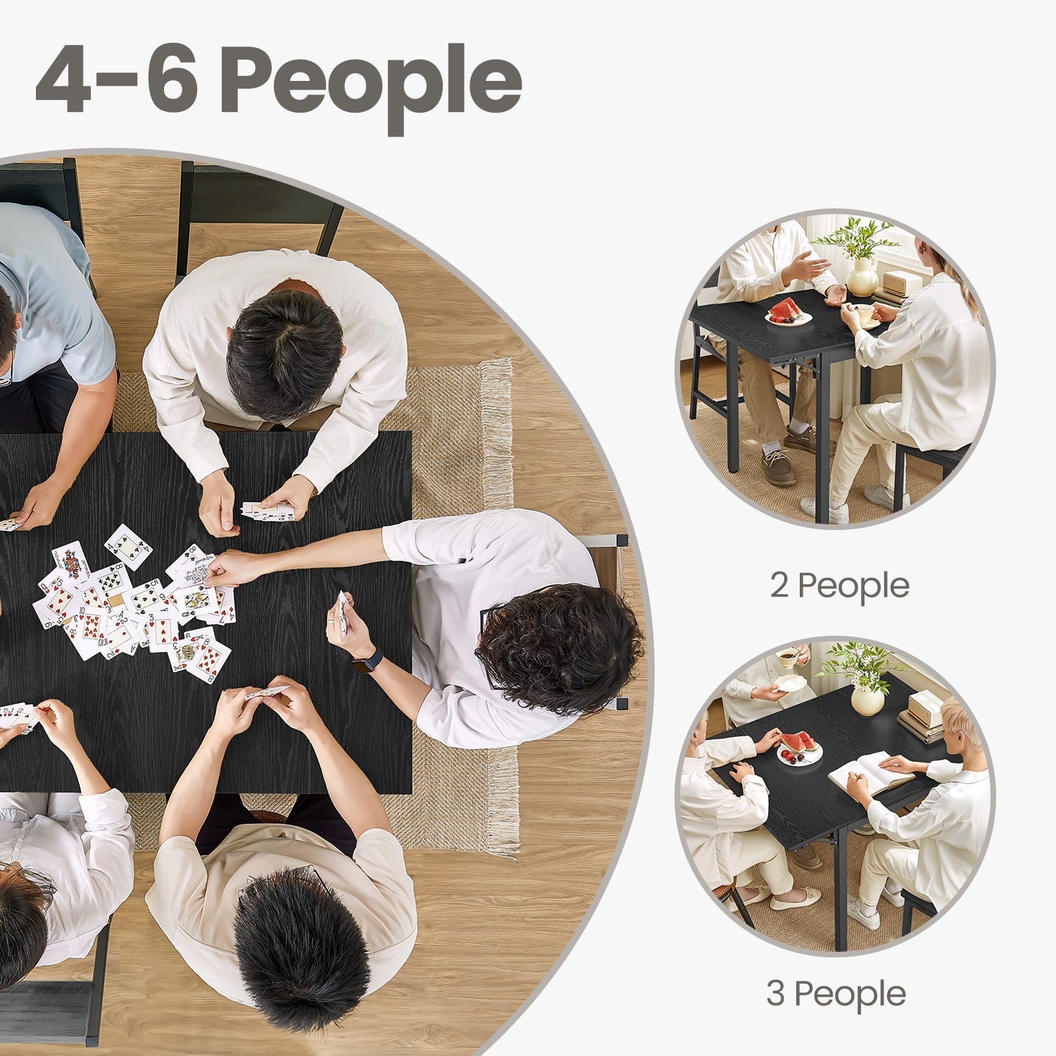 Extendable Drop Leaf Dining Table – Natural Oak and Cloud White – Industrial Design – Seats 2-4 People
