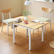 Folding Dining Table – Engineered Wood – Natural Oak and Cloud White – Drop Leaf Extendable for Small Spaces, Seats 2-4 People