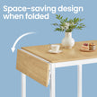 Folding Dining Table – Engineered Wood – Natural Oak and Cloud White – Drop Leaf Extendable for Small Spaces, Seats 2-4 People