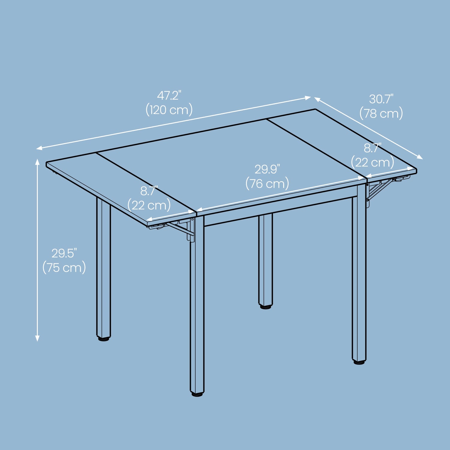 Folding Dining Table – Engineered Wood – Natural Oak and Cloud White – Drop Leaf Extendable for Small Spaces, Seats 2-4 People
