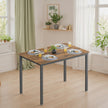 Dining Table – Wood and Metal – Rustic Brown and Black – Seats 4