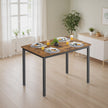 Dining Table – Wood and Metal – Rustic Brown and Black – Seats 4
