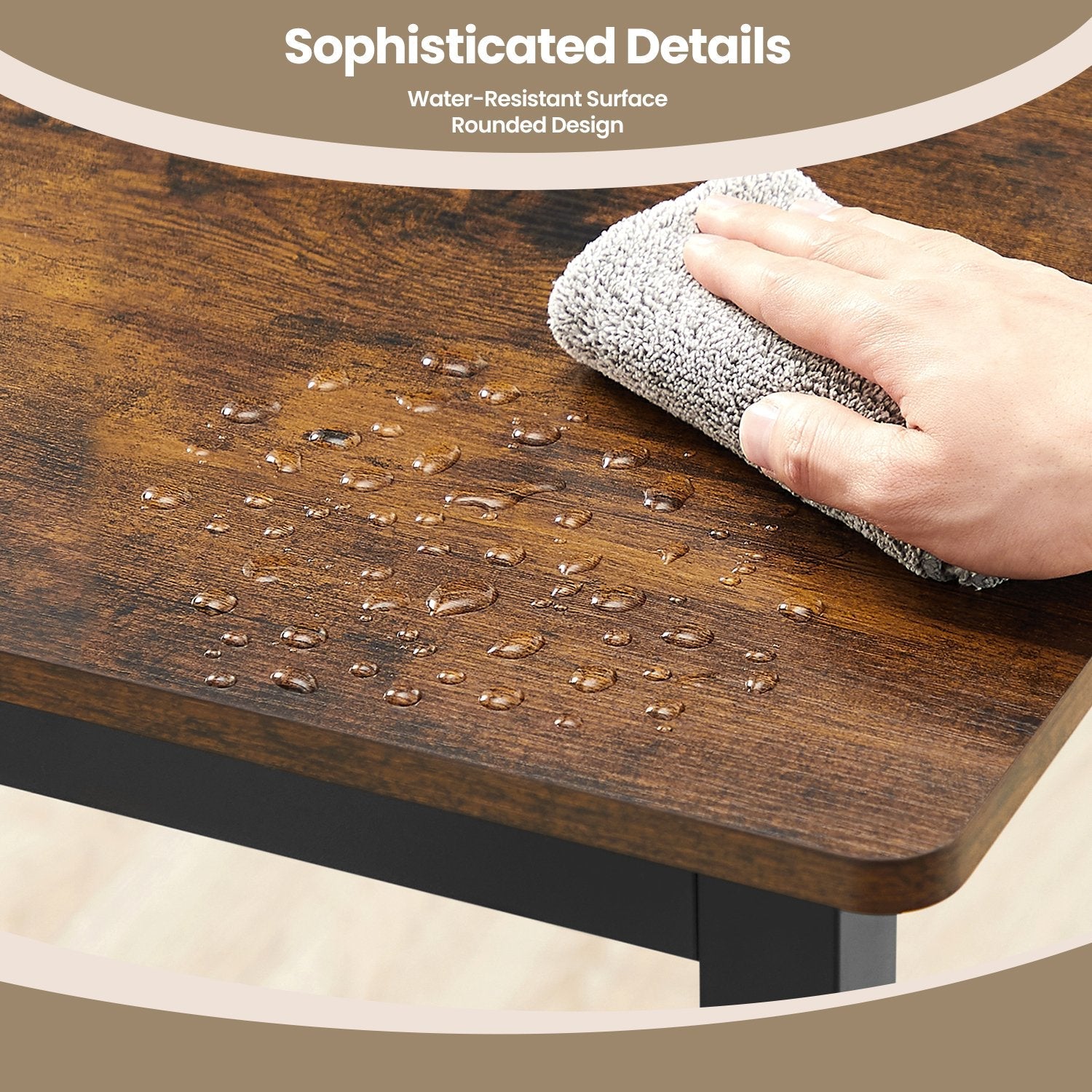 Dining Table – Wood and Metal – Rustic Brown and Black – Seats 4