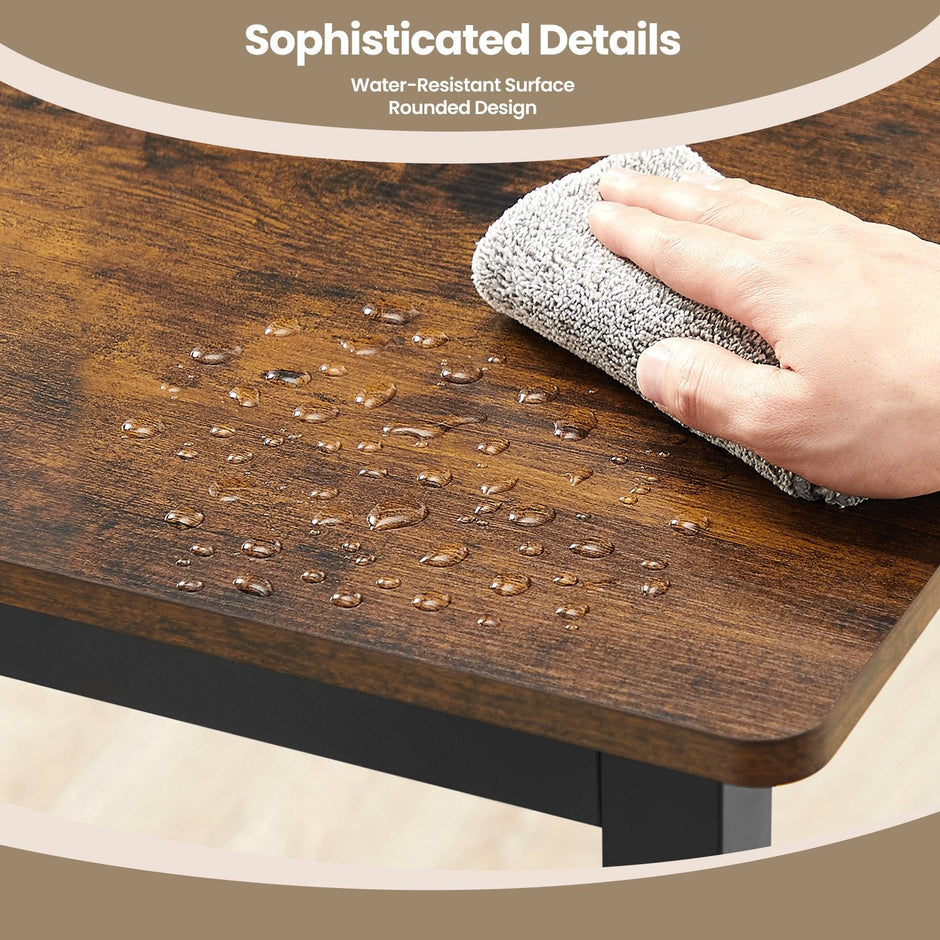 Dining Table – Wood and Metal – Rustic Brown and Black – Seats 4