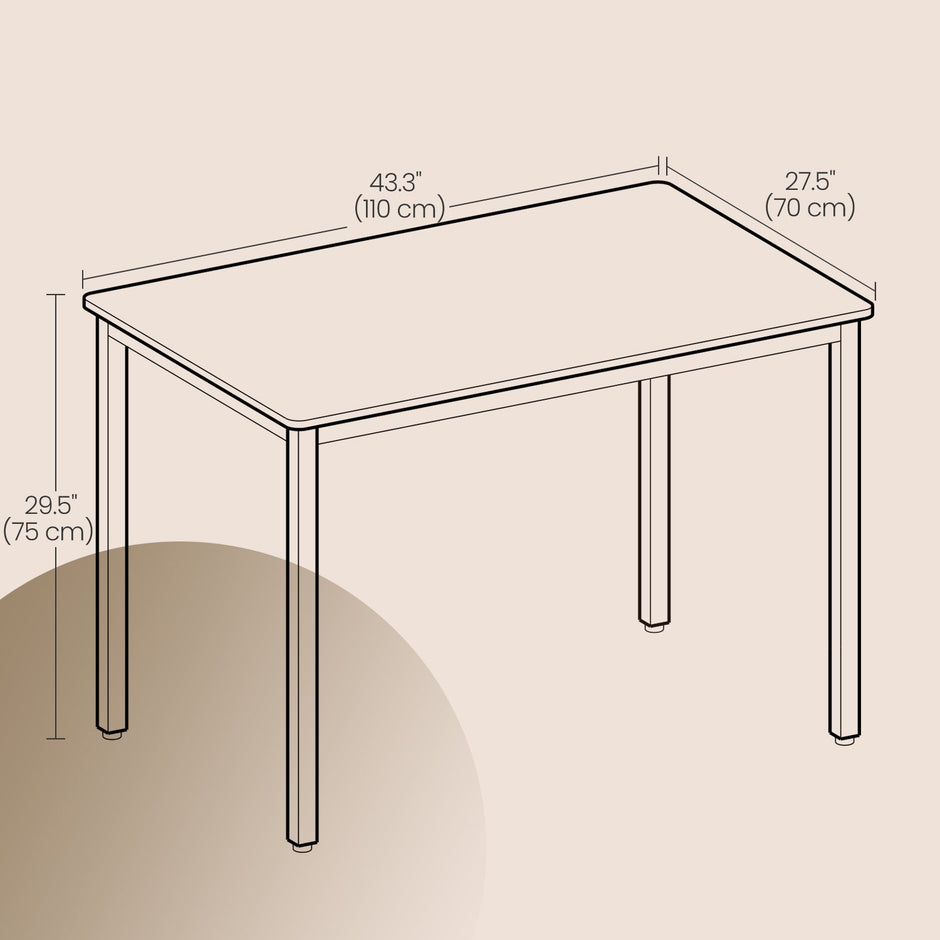 Dining Table – Wood and Metal – Rustic Brown and Black – Seats 4
