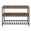 Kitchen Island – Steel – Rustic Brown and Black – Large Worktop and Stable Structure