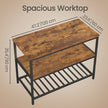 Kitchen Island – Steel – Rustic Brown and Black – Large Worktop and Stable Structure