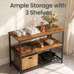 Kitchen Island – Steel – Rustic Brown and Black – Large Worktop and Stable Structure