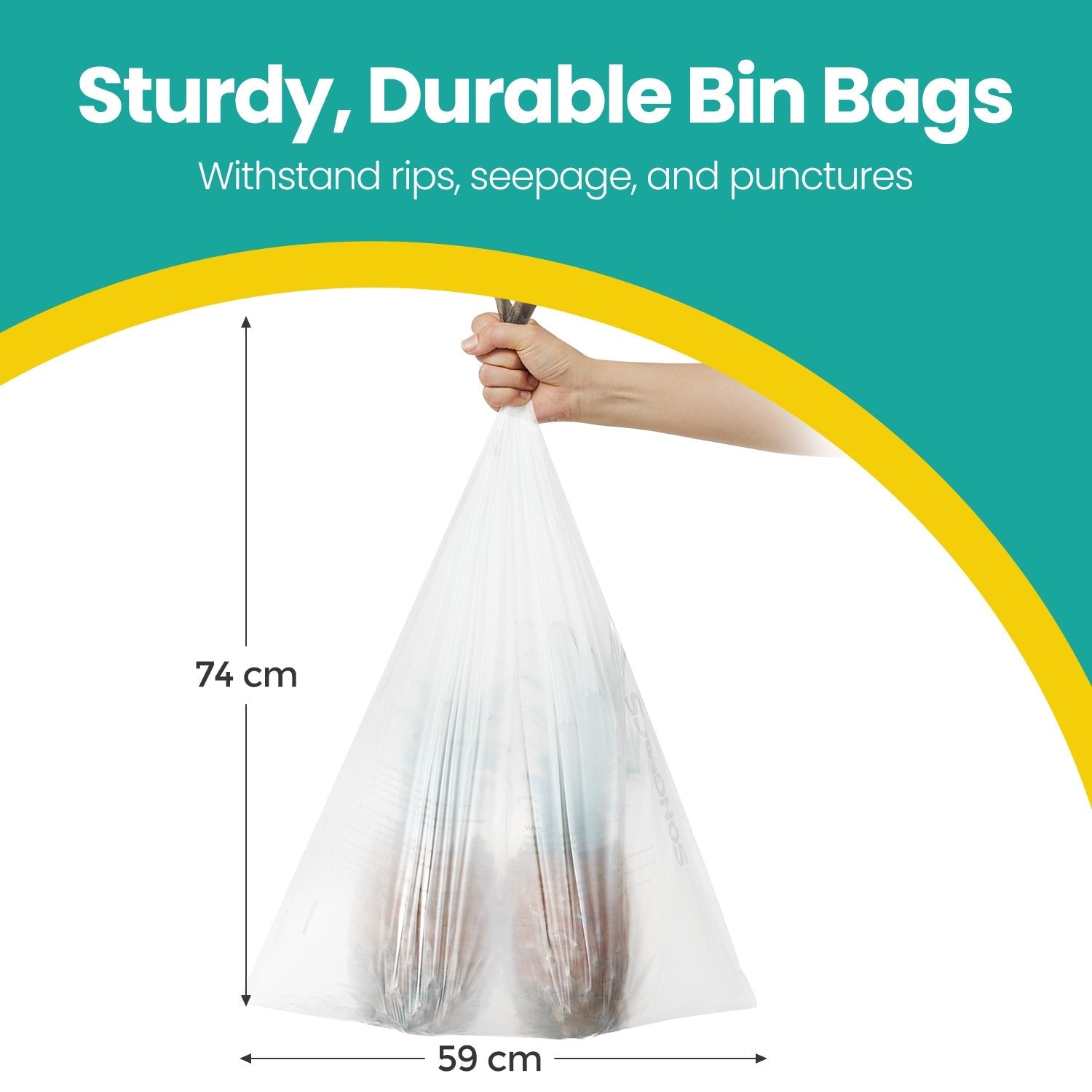 Drawstring Trash Bags – Heavy-Duty – White – 8 Gallon, 80-Piece Set for Kitchen Waste