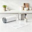 Drawstring Trash Bags – White – Robust and Watertight – For 8-Gallon Trash Bins – 1 Roll