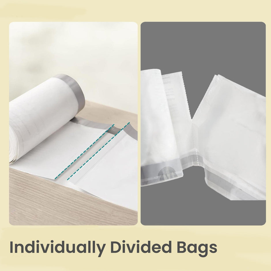 Drawstring Trash Bags – White – Robust and Watertight – For 8-Gallon Trash Bins – 1 Roll