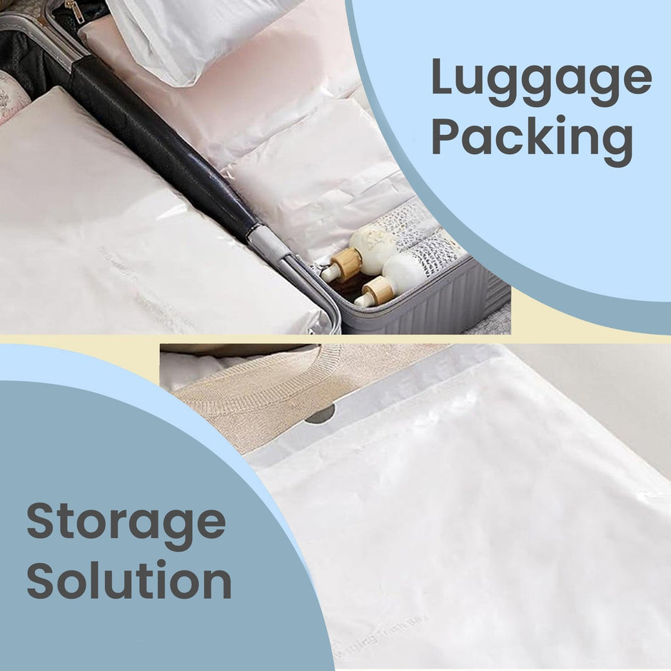 Drawstring Trash Bags – White – Robust and Watertight – For 8-Gallon Trash Bins – 1 Roll