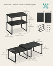 Set of 2 Cupboard Shelf Organisers – Metal and Engineered Wood – Ink Black and Ebony Black – Expandable and Stackable