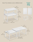 Set of 2 Cupboard Shelf Organisers – Metal and Engineered Wood – Cloud White and Snow White – Expandable and Stackable