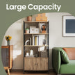 Large Bookcase – Wood – Toasted Oak – Four Shelves with Doors