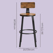 Bar Stools Set of 2 – Heavy-Duty Steel – Rustic Brown and Black – Industrial Design, Bar Height with Backrest