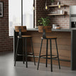 Bar Stools Set of 2 – Heavy-Duty Steel – Rustic Brown and Black – Industrial Design, Bar Height with Backrest