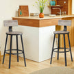 Bar Stools Set of 2 – Heavy-Duty Steel – Rustic Brown and Black – Industrial Design, Bar Height with Backrest