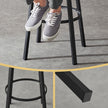 Bar Stools Set of 2 – Heavy-Duty Steel – Rustic Brown and Black – Industrial Design, Bar Height with Backrest