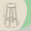 Bar Stools – Wood – Oak Beige and White – Set of 2 with Footrest