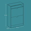 Shoe Cabinet – Melamine Veneer – Rustic Brown – Slim Design with Open Shelf and Two Flaps