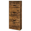 Shoe Cabinet – Wood – Brown – 3 Flip Doors, 4 Tier, for 14-18 Pairs