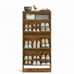 Shoe Cabinet – Wood – Brown – 3 Flip Doors, 4 Tier, for 14-18 Pairs