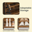 Shoe Cabinet – Wood – Brown – 3 Flip Doors, 4 Tier, for 14-18 Pairs