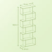 6-Tier Bookshelf – Wood – White – Freestanding Room Divider