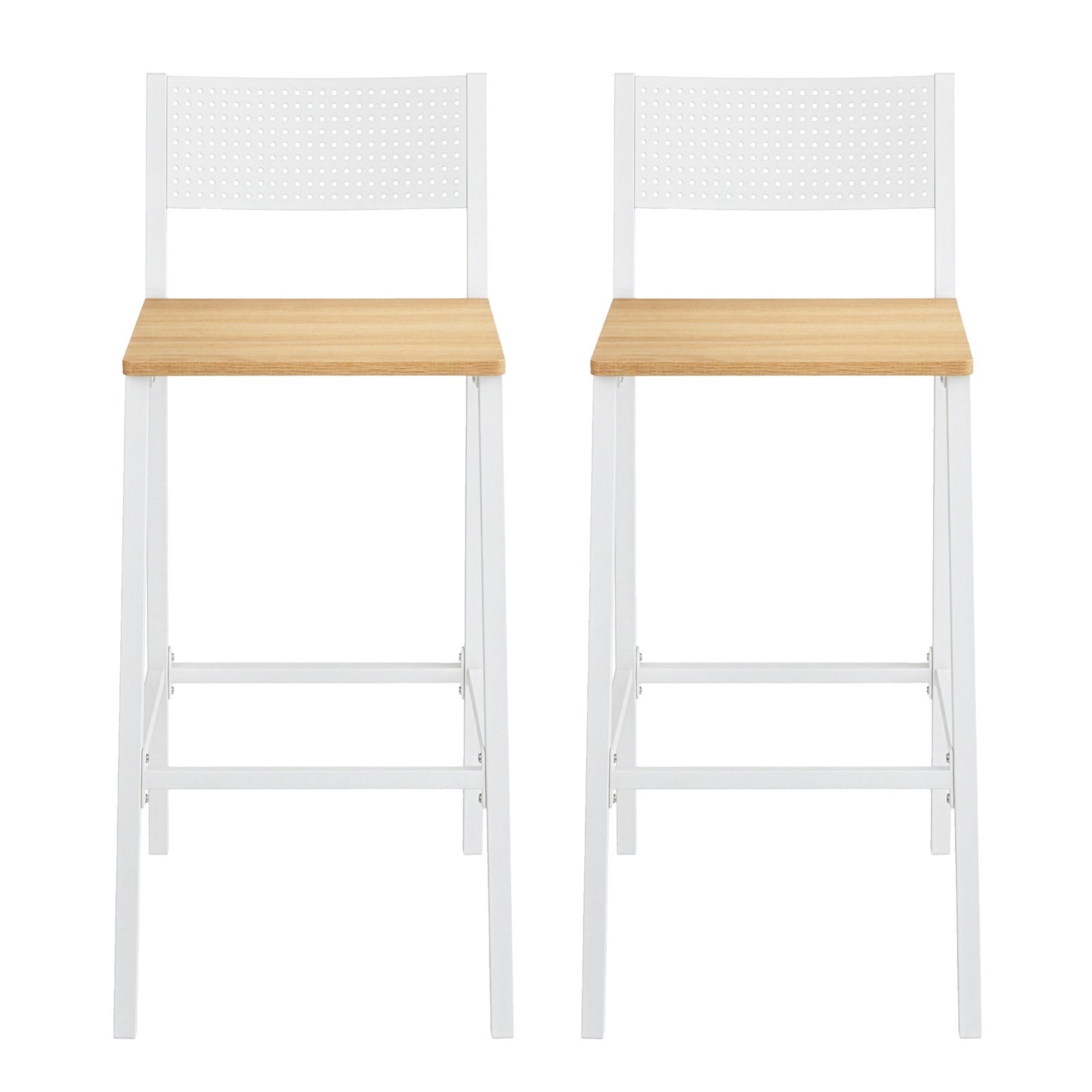 Set of 2 Counter Chairs – Metal and Fabric – Industrial Style – Versatile for Kitchen and Living Room