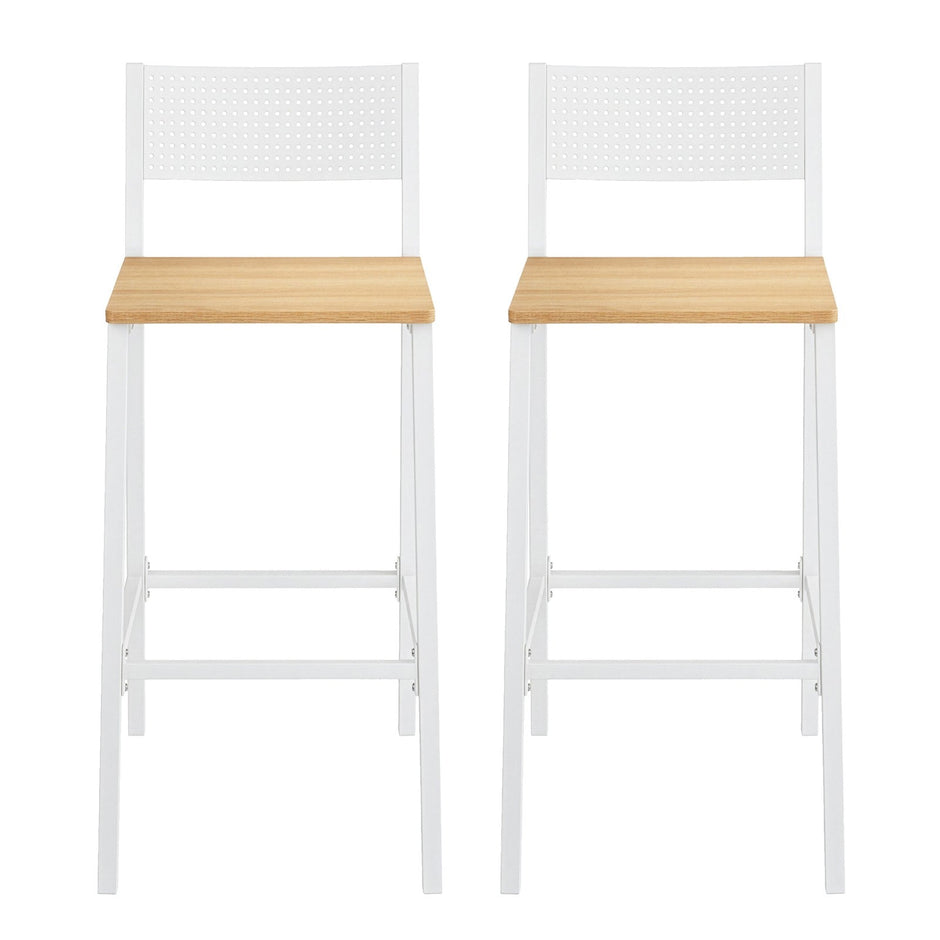 Set of 2 Counter Chairs – Metal and Fabric – Industrial Style – Versatile for Kitchen and Living Room