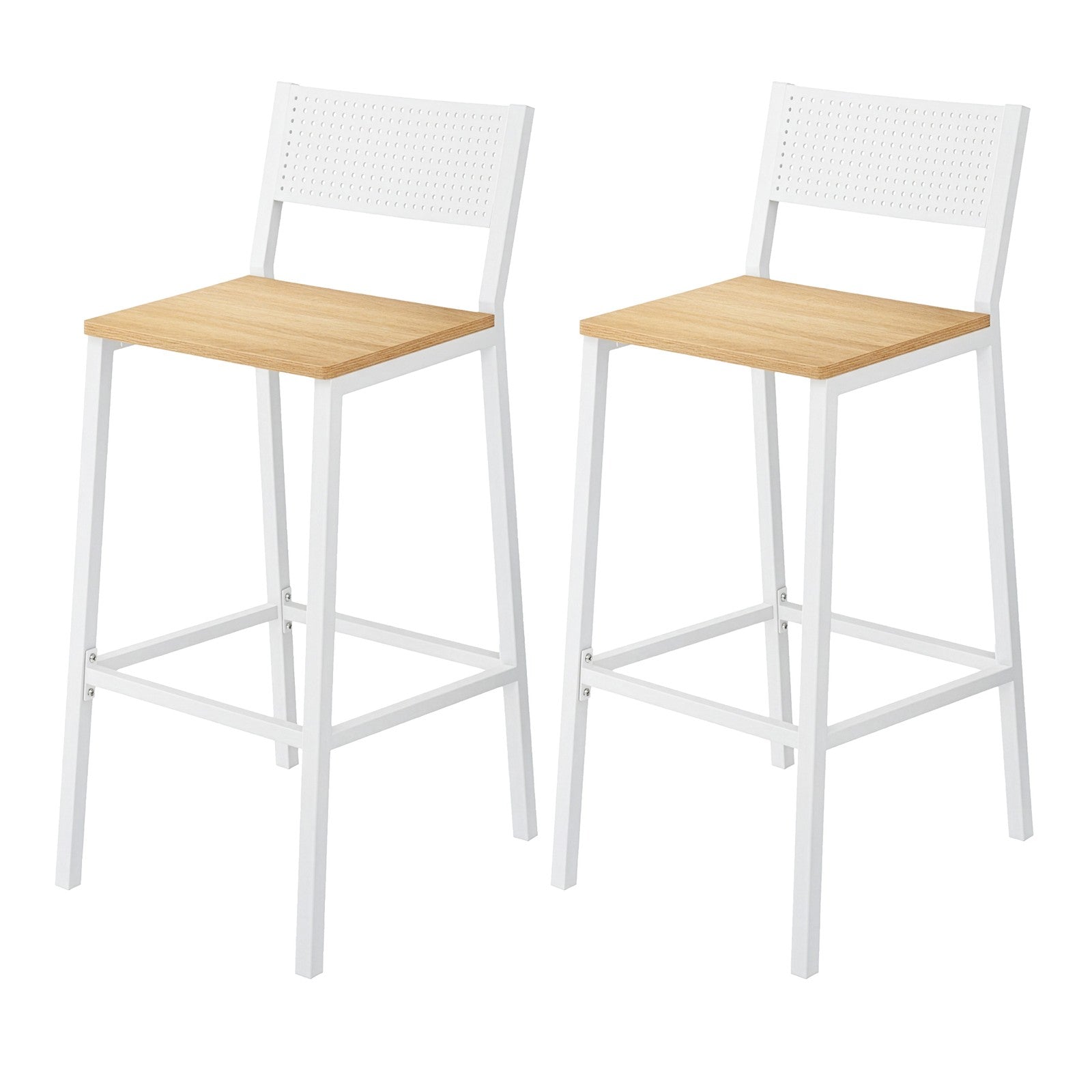 Set of 2 Counter Chairs – Metal and Fabric – Industrial Style – Versatile for Kitchen and Living Room