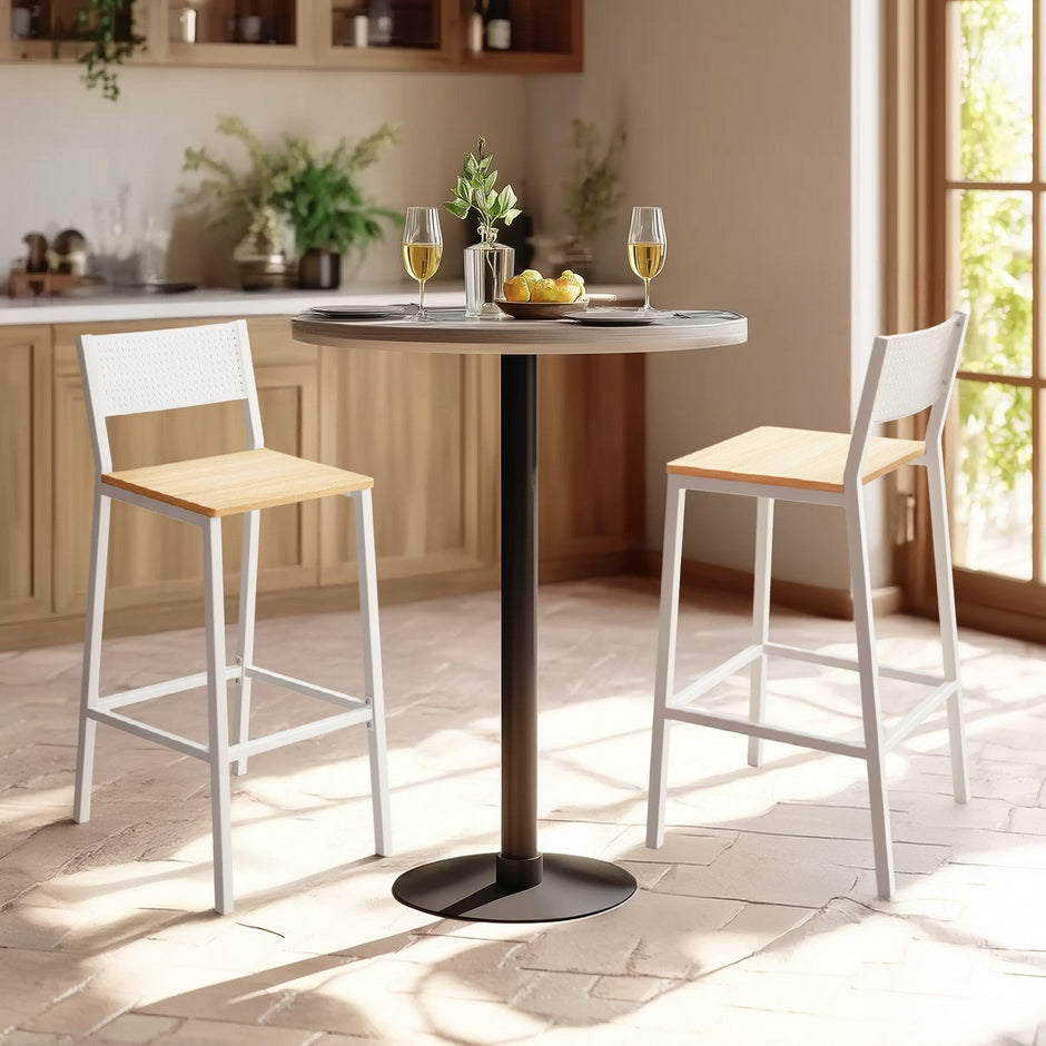 Set of 2 Counter Chairs – Metal and Fabric – Industrial Style – Versatile for Kitchen and Living Room