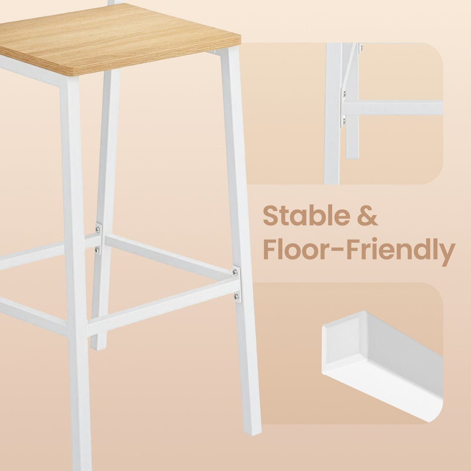 Set of 2 Counter Chairs – Metal and Fabric – Industrial Style – Versatile for Kitchen and Living Room