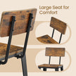 Set of 2 Bar Stools – Metal – Black and Rustic Brown – Supportive Backrest