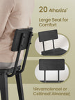 Set of 2 Bar Height Stools – Steel – Rustic Brown and Black – Backrest, Easy Assembly