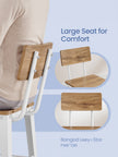 Set of 2 Bar Height Stools – Steel – Rustic Brown and Black – Backrest, Easy Assembly
