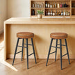 Bar Stools Set of 2 – Synthetic Leather – 63 cm – Easy Assembly
