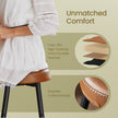 Set of 2 Bar Stools – Synthetic Leather – Brown – Mid-Century Modern Design, 63 cm Tall, Easy Assembly
