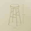 Set of 2 Bar Stools – Synthetic Leather – Brown – Mid-Century Modern Design, 63 cm Tall, Easy Assembly