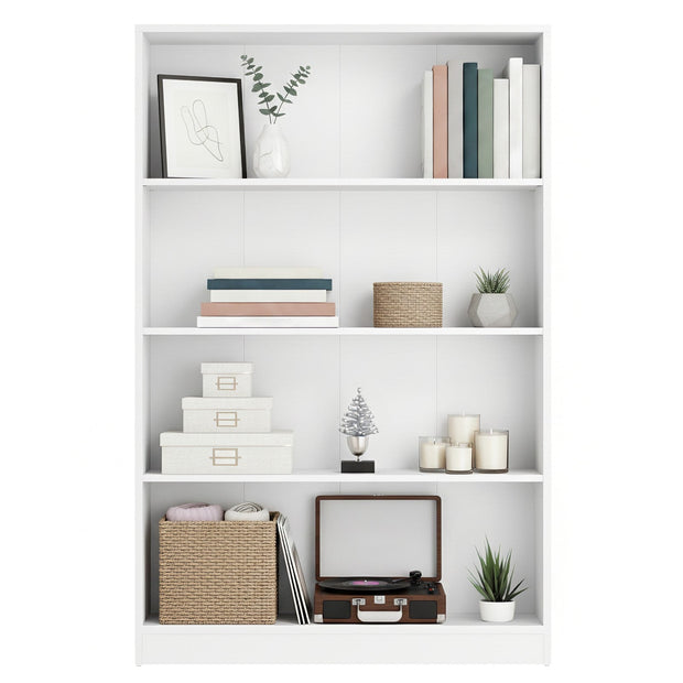 Storage Shelf Unit – Wood – Modern – Adjustable 4-Tier Design for Bedroom and Study