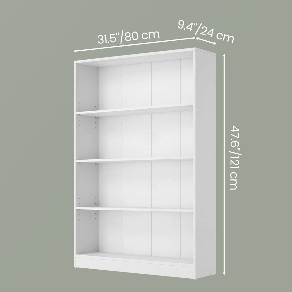 Storage Shelf Unit – Wood – Modern – Adjustable 4-Tier Design for Bedroom and Study