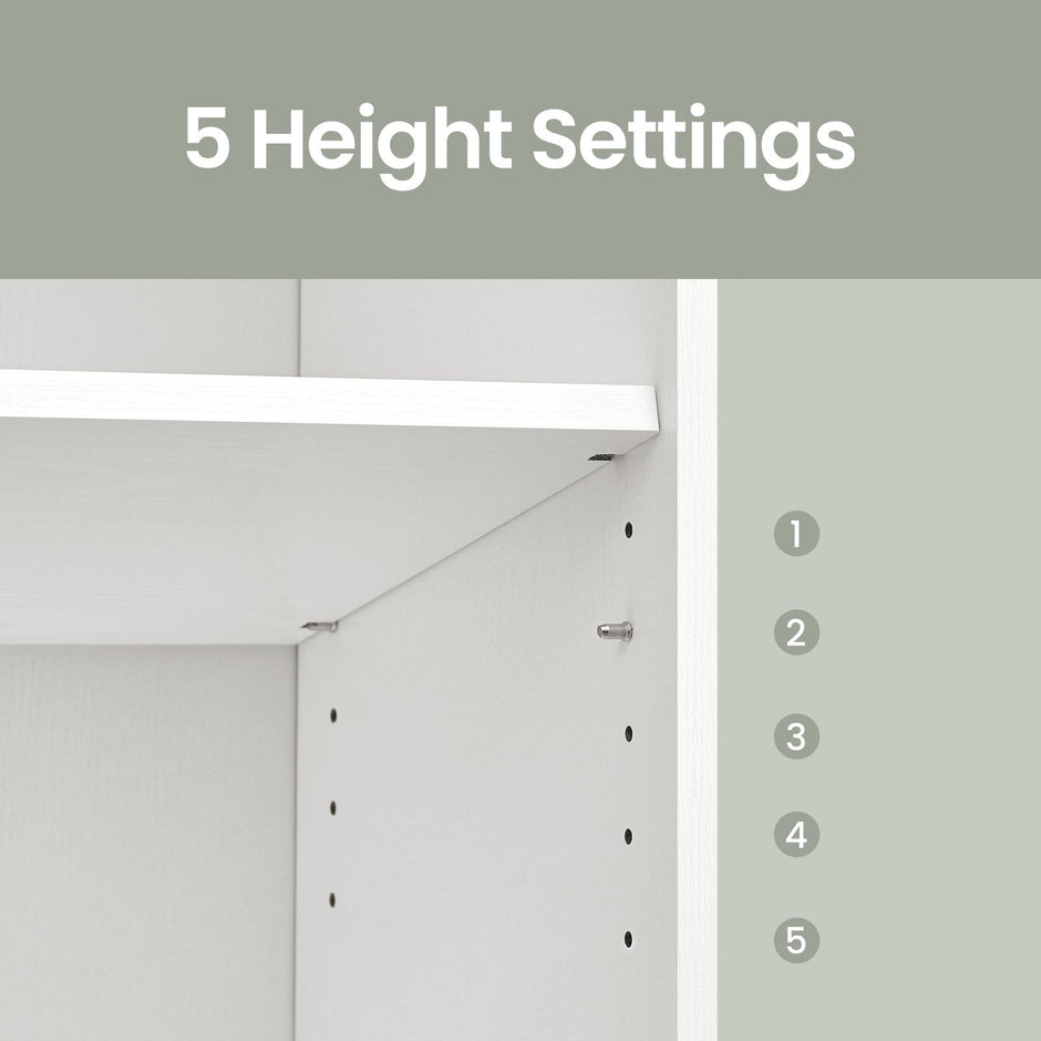 Storage Shelf Unit – Wood – Modern – Adjustable 4-Tier Design for Bedroom and Study