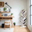 Bookshelf – Wood – Rustic Brown – 9-Tier Corner Design for Books, CDs, and Games