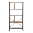 5-Tier Bookshelf – Engineered Wood and Iron – Rustic Brown – Floor Standing Design for Home Office