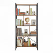 5-Tier Bookshelf – Engineered Wood and Iron – Rustic Brown – Floor Standing Design for Home Office