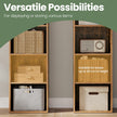 Bookshelf – Wood – Natural Finish – 6 Adjustable Shelves for Home Office and Children's Storage