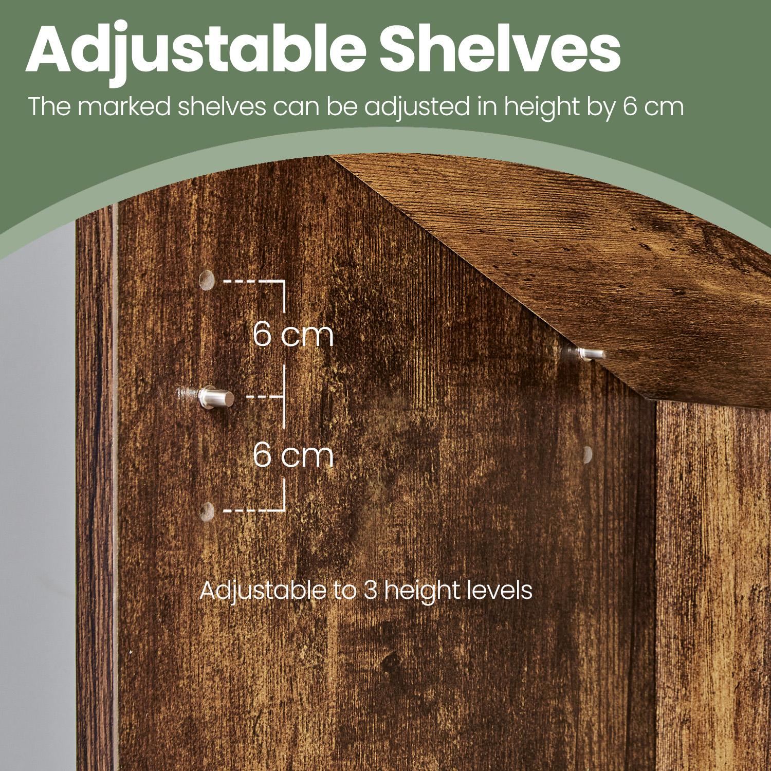 Bookshelf – Wood – Natural Finish – 6 Adjustable Shelves for Home Office and Children's Storage