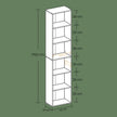 Bookshelf – Wood – Natural Finish – 6 Adjustable Shelves for Home Office and Children's Storage