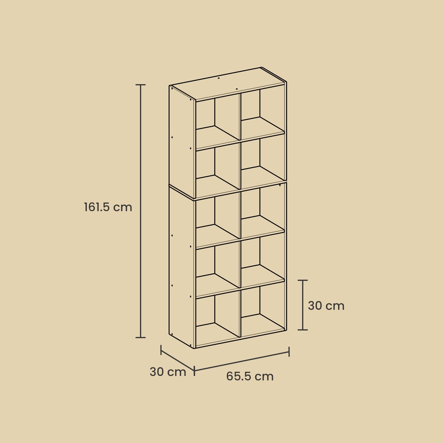 10-Cube Shelving Unit – Engineered Wood – Rustic Brown – Multifunctional Room Divider